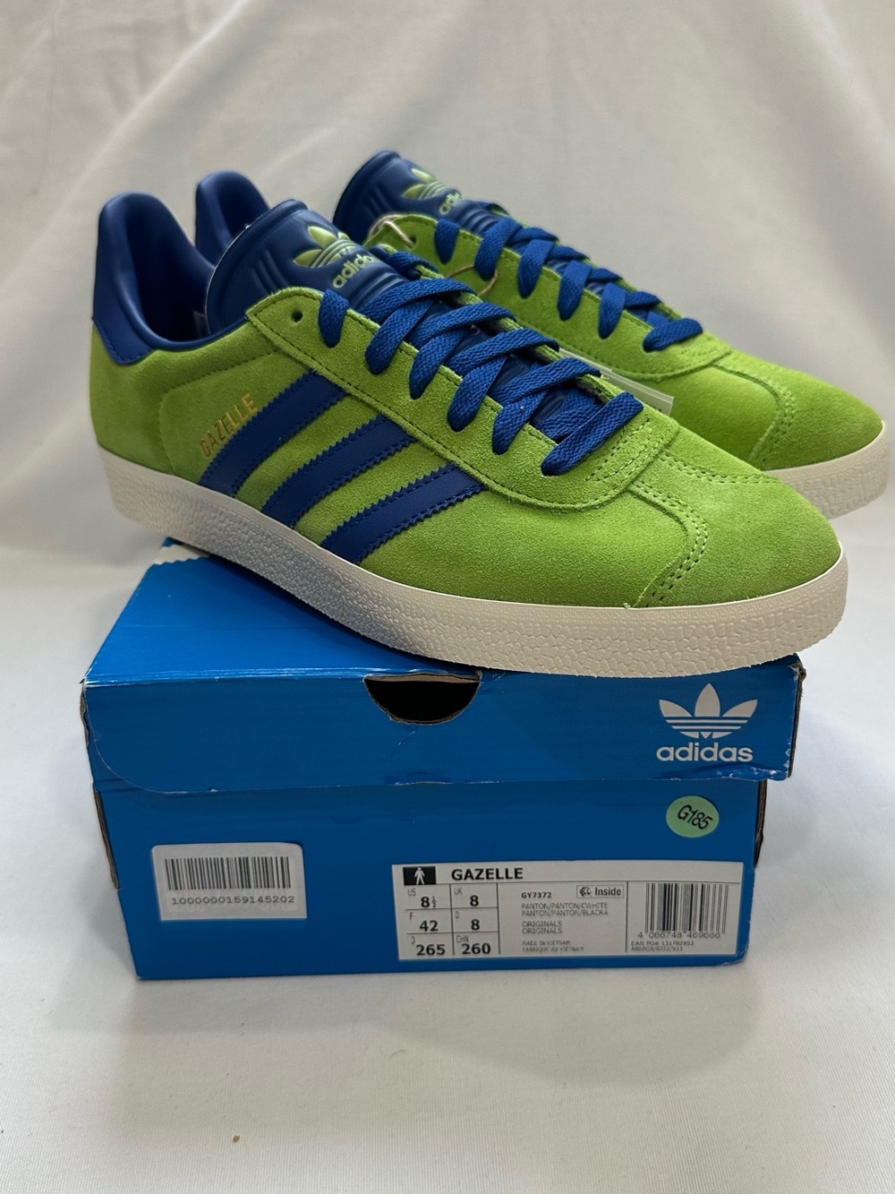 adidas Gazelle Men's Sneakers in Lime Green and Royal Blue